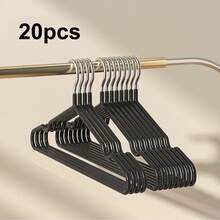 1件/10件/20件/40件/60件成人防滑不锈钢衣架，家用 - 黑色 - 查看 16