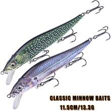 11.5厘米米诺鱼饵经典硬质人工鱼饵漂浮式鱼饵浅潜鲈鱼钓具 - 彩色 - 查看 2