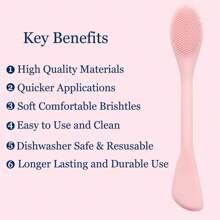 Silicone Face Mask Applicator, Facial Cleansing Tool For Mud Masks, Brush-Attached Facial Cleansing Brush For Makeup Removal & Skin Care