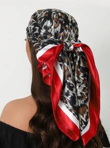 1 peça de cachecol moderno para todas as estações, cachecol quadrado estampado para mulheres, bandana feminina para uso diário, novo lenço de cabeça com proteção solar