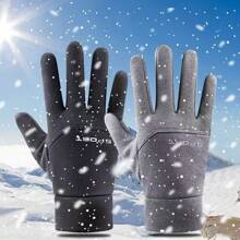 1 Pair Outdoor Warm Gloves, Windproof Waterproof Touchscreen Full Finger Gloves For Cycling, Sports, Skiing, Autumn/Winter