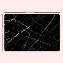 1/4pcs Black Marble Texture Theme Shower Curtain Set, Waterproof Bath Curtain, Bathroom Decor, Fashionable Drape, Window Curtain, Room Divider, No Drilling Required, Polyester, Machine Washable Bathroom Accessories Back To School