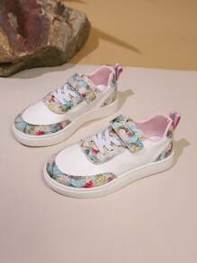 1 par de zapatos planos casuales con lazo para niñas, para todas las temporadas