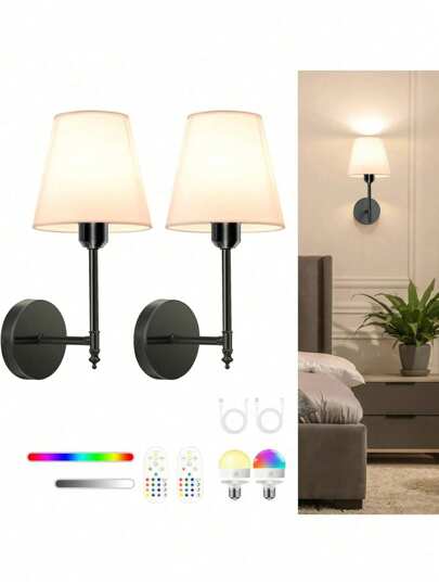 Rechargeable Battery Powered Wand Lamp, Goud Wireless Verlichting 2000 MAh Battery, Dimmable Detachable Bulb Remote Control, 15 s, Bedroom, Living Room, Corridor view 8