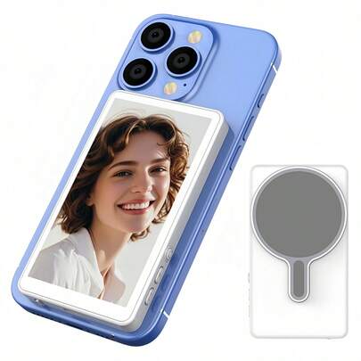 磁吸式Vlog监视器 - 可充电磁吸式手机Vlog自拍监视器屏幕 | 3.6V双电源（电池/USB），兼容iOS和安卓手机 | 适用于直播、内容创作、自拍