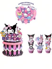 Sanrio Sanrio Kuromi Birthday Cake Toppers, Cake Decorations For Birthday Party, Children Birthday Cake Accessories