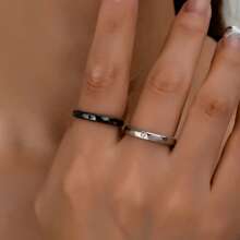 1pc Fashionable Romantic Day And Night-Themed Monochrome Sun & Moon Couple Rings, Suitable For Daily Wear, Banquets, Parties, Gifts