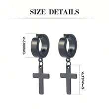 1 Pair Of Men's Personalized Cross Pendants Without Ear Holes, Fake Earrings, Ear Clips