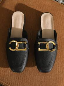 Women's Chunky Heel Closed Toe Mule Loafers, Slip-On Comfy Retro Style Shoes, Spring/Summer 2025 New Arrival