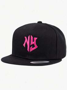 1pc Unisex NY Letter Embroidered Baseball Cap, Baseball Game Fits,Basketball,Fall Fits,Sports Style,90's Outfit,Bright Colors,Snapback,Fashionable Adjustable Sun Protection Hat For Outdoor Activities, Beach Parties Casual