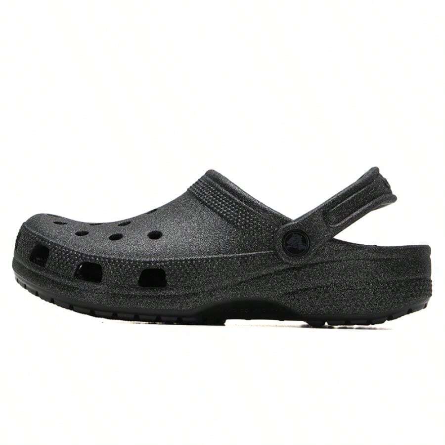 Crocs 闪亮木屐运动凉鞋，舒适休闲室内外沙滩拖鞋，型号：205942-0WH