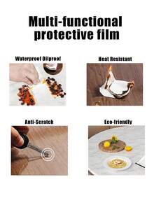 1 Roll Of Transparent Countertops Protective Film, Waterproof, Oil Proof, Heat Resistant (450°F),Self-Adhesive Cover For Kitchen,Cabinets, Tables, Furniture & Marble Surfaces