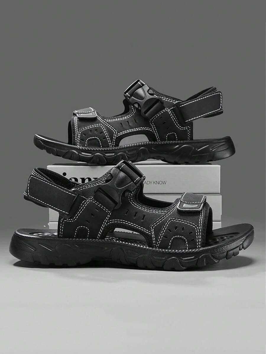 男女通用休闲凉鞋、户外运动凉鞋、商务休闲厚底夏季沙滩凉鞋、透气舒适可调节钩环男士交叉凉鞋、男士夏季凉鞋、夏季运动鞋、尺码 36-47、女士凉鞋、女士夏季凉鞋、女士徒步凉鞋、女士步行鞋、女士夏季鞋 - 黑色 - 查看 1