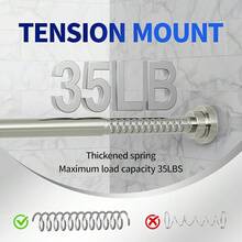New Shower Curtain Rod, 1" Diameter Heavy Duty Tension Shower Rod, Non Slip Adjustable 28-46 Inch No Drilling Shower Curtain Rods Spring Tension For Bathroom, Shower Stall, No Rust, Nickel - 拉絲鎳 28-46 英寸 - 查看 3