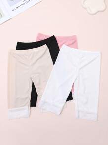 4 Paar Mädchen Süße Spitze Saum Strick Leggings Knöchellang, Eleganter Damenstil, Geeignet für den täglichen Gebrauch, alle Jahreszeiten