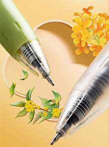 4 piezas Bolígrafo de tinta de carbono de secado rápido, silencioso y con aroma a flores de osmanto, resistente al agua, ideal para exámenes y útiles escolares, vuelta al cole