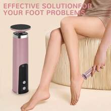 电动脚磨套装，USB 充电，10 个磨头，10 张粗砂纸和 10 张细砂纸，便携式指甲磨机，1200mAh 可充电锂电池，适用于家庭美甲 - 粉色 - 查看 8