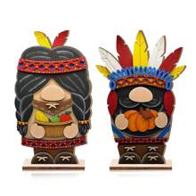 1/2/240Set 2D Flat Fall Gnome Wooden Tabletop Decor,Rustic Pumpkin Harvest Desk Decor Sign For Farmhouse Thanksgiving Autumn Theme Party Kitchen Decor