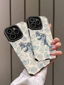 1pc New Blue Shell Pattern Classic Anti-Drop Soft TPU Phone Case Compatible With Iphone And S17/S17 Air/S17 PRO/S17 PRO MAX - Multicolor - View 4
