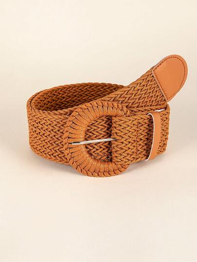 1 件女士波西米亚风格手工编织 D 型扣蜡绳腰带，适合夏季连衣裙和开衫、秋季学校、秋季、万圣节