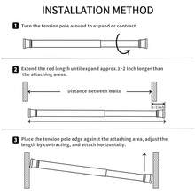 New 2Pcs Spring Tension Curtain Rod,21-38 Inch Adjustable Expandable Prsure Black Curtain Tension Rods For , Bathroom, Window, Home - Black 21 - 38- 2 Pack - View 6