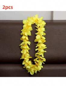 2/6/12 Piezas a Granel de Guirnaldas Hawaianas, Collares de Guirnaldas Tropicales Coloridas para Adultos, Decoraciones y Recuerdos para Fiesta Hawaiana en la Playa