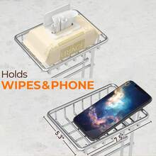 New  Toilet Paper Holder Stand Toilet Tissue Roll Holder  Shelf For Bathroom Storage Holds Phone/ Wipe/ Mega Rolls-Shiny Chrome - A-shiny Chrome 24 - View 6