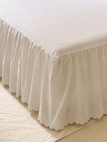 1pc Ruffled Solid Color Princess Style Bed Skirt - White - View 2