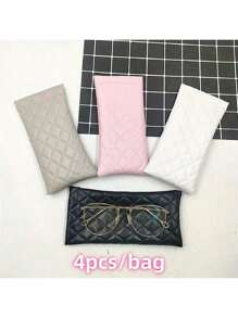 1/2/4pcs Unisex Portable Compressed Eyeglasses Case - PU Leather Multi-Function Storage Bag For Glasses, Phone, Coins, Eye Mask, Makeup Brushes (4 Colors Available) For Travel Storage Bag,Makeup Bag,Cosmetic Bag,Vacation Organizer,Large Capacity Makeup Organizer Makeup Case, For Lipstick, Brush, Skincare, Mobile Phone, Coin, Small Items, For Home,Gift,Vacation And Festival Halloween Christmas Multifunctional Use,Boho Vibes Back To School