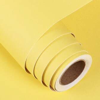 1 Roll Yellow Home Decor Stick Wallpaper Roll, Waterproof Vinyl Contact Paper For Living Room Stickers ,Cabinets Kitchen Decor Wall Stickers,Peel And Stick Wallpaper Room Decor Living Room Decor House Decor Wall Paper Wallpapers Wall Art Wall Decor