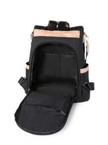 Anti-Theft Nylon Backpack Women Purse, Multi-Function Fashion Day Bag, Multi-Pocket Lightweight Travel Bag, Large Capacity Simple School Bag, Convenient Book Bag, For Students, Travel Vacation, Business Trip, Daily Commuting, Shopping, Office, Dating, Outdoor, Birthday Gift, Holiday Gift, Mochilas