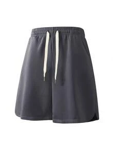 Women's Sports Shorts, Mid-Rise Running Shorts, Pocket Drawstring Sports Shorts, Suitable For Outdoor, Hiking, Fitness, Sports - Màu xám đen - Xem 3