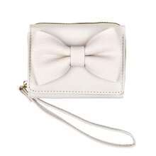 1pc Korean Style Bow Design Short Wallet Fashion Minimalist PU Leather Tri-Fold Coin & Card Purse Suitable For Girls Women Office Ladies Great For Work Business Trip Commuting Outing Travel