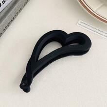 2个简约纯色心形发夹，优雅竖款马尾辫香蕉夹，丸子头造型工具，春夏新款送朋友礼物，学习用品，闺蜜礼物，发饰，头部饰品 - 彩色 - 查看 3