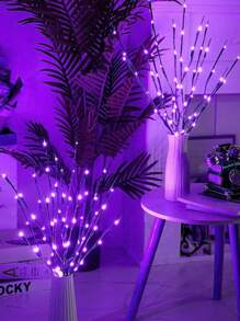 Baumbeleuchtung, LED-Zweigbeleuchtung, Baumbeleuchtung Dekoration, Baumzweig-förmige dekorative Beleuchtung, LED-Baumbeleuchtung Design Simulation Baum, 20 lila LED künstliche Baumbeleuchtung, Batterie Box Stromversorgung Licht, Metallbinderdraht Zweig Design, frei formbare DIY Formen, herbstbeleuchtete Bäume dekorieren den Raum, Geburtstagsparty Geschenke, saisonale Dekoration, geeignet für Familie