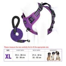Dog Harness, No-Pull Pet Harness With 2 Leash Clips, Adjustable Soft Padded Dog Vest, Reflective No-Choke Pet Oxford Vest With Easy Control Handle For Large Dogs - Purple - View 25