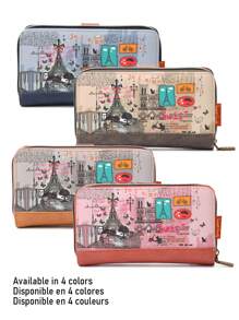 Portafoglio lungo da donna Sweet & Candy, porta carte, porta monete, in pelle sintetica, con torre Eiffel, Parigi, Notre Dame, romanticismo francese, tempo di Parigi, design classico, articoli più venduti, design originale, leggero e portatile, viaggio, pendolarismo, squisito