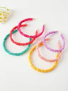 Set de 6 diademas de encaje dulce para niñas, diseño de tela por capas, diadema no dañina