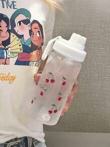 爆棚少女魅力！樱桃小丸子卡通吸管水杯｜500ml防漏保温，学生党上班族夏季出游必备便携小物