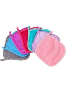 1pc/7pcs Makeup Remover Towels, Facial Cleansing Towels, Soft Flannel Makeup Removal Towels, Reusable Microfiber Makeup Removing Cloths, 7 Colors Thickened Hanging Facial Cleansing Towels - Multicolor - View 10