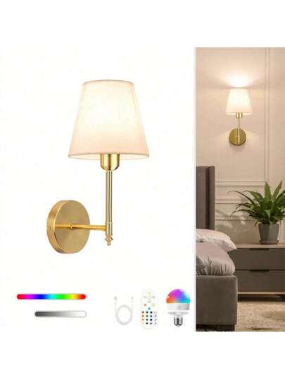 Rechargeable Battery Powered Wand Lamp, Goud Wireless Verlichting 2000 MAh Battery, Dimmable Detachable Bulb Remote Control, 15 s, Bedroom, Living Room, Corridor view 7