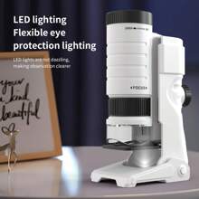 1 szt. Dziecięcy przenośny mikroskop 60X-200X Zestaw do eksperymentów naukowych, zabawka edukacyjna dla chłopców i dziewcząt, prezent dla uczniów szkół podstawowych