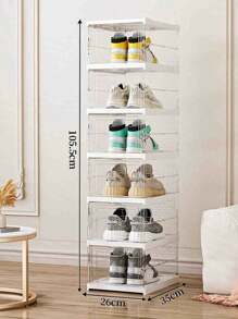 1pc PP Shoe Storage Box, Modernist Foldable Shoe Box For Home