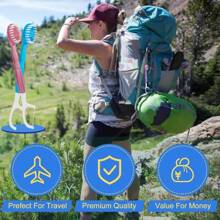 26 件 5 合 1 迷你一次性牙刷，带牙膏和牙签，独立包装，便携式外出牙刷，适合工作旅行 - 4 种口味 - 彩色 - 查看 10