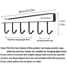 1pc Iron Seamless Nail-Free Hook Rack, Multi-Functional Storage Hanger Hook Strip With 6 Hooks For Cabinet Pantry Closet Organization