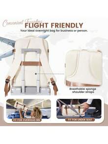 Lightweight Laptop Travel Backpack, Lightweight Schoolbag, Large Capacity Business Work Bag For 15.6-Inch Laptop,Carry-On Travel Backpack For Men Women, No Check-In, School Bag Backpack With Shoe Compartment, Nylon Material, For Men, Women, Outdoor Leisure, Business Trip, Short Trip, Computer Backpack Fits 15.6/16.1 Inch Laptop, Casual Style, Perfect For Daily Commute, Commuter Backpack, Vacation Style - Beige - View 7