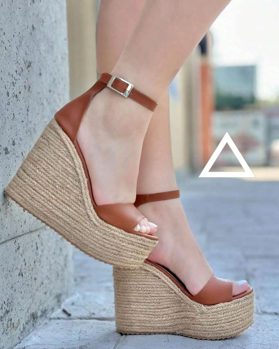 Alpargatas  de mujer sandalias cuñas con plataforma  sandalias casuales abiertas de moda suela antideslizante plantilla acojinada primavera verano otoño invierno  sandalias casuales de fiesta cumpleaños boda disfraz trabajo moda  playa vacaciones Woman shoes  minas del rey  Bohemio    Hebilla - Camel - Ver 1