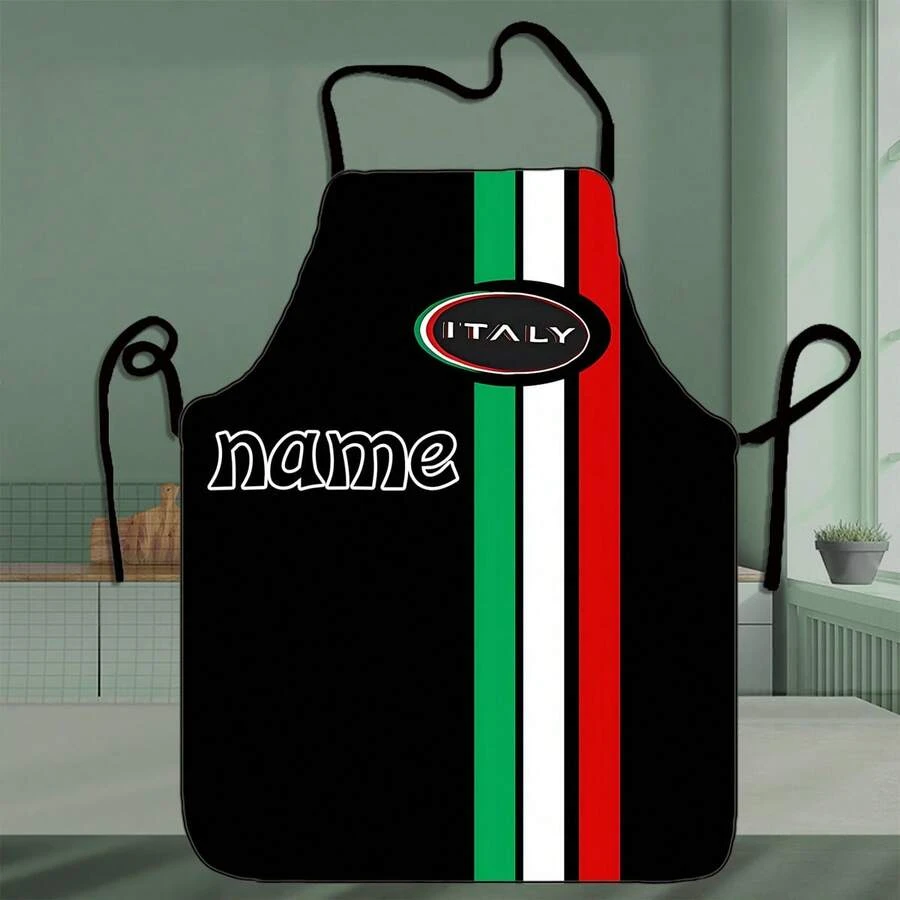 Anpassningsbart polyesterförkläde med italiensk flagga, lämpligt för restaurangdekoration, köksförkläde, högtidsdekoration, evenemang, festtillbehör