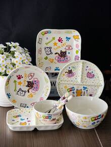 Cabin Kangaroo 1件爱丽丝梦游仙境系列碗盘，高品质，可爱的蝴蝶图案，家用餐具，送礼佳品，奶油色调，温柔治愈，童话世界之美，生动的蝴蝶画，浪漫用餐，传达温暖的思念 - 塗鴉Q喵 - 查看 9