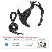Dog Harness, No-Pull Pet Harness with 2 Leash Clips, Adjustable Soft Padded Dog Vest, Reflective No-Choke Pet Oxford Vest with Easy Control Handle for Large Dogs